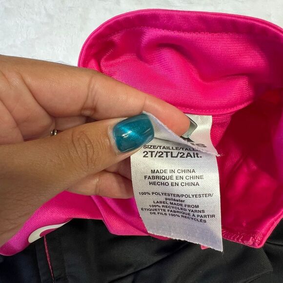 Adidas Pink and Black Track Jacket Full Zip 2T Girls - Picture 5 of 8